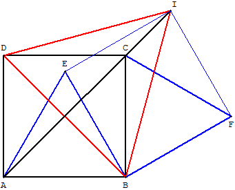 Carré et trois triangles équilatéraux