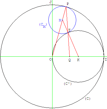 cercle passant par P tangent à deux cercles