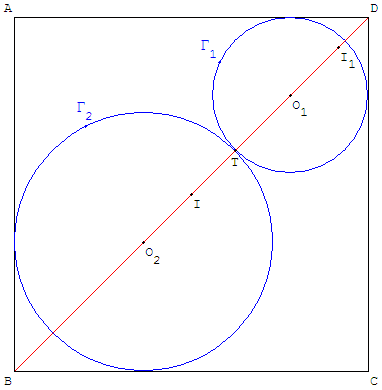 deux cercles dans un carré