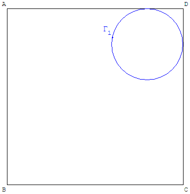 Cercle tangent dans un carré