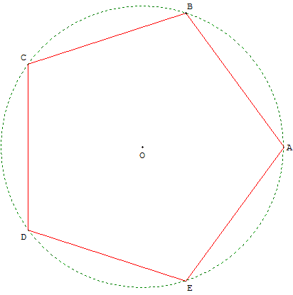 pentagone inscrit dans un cercle