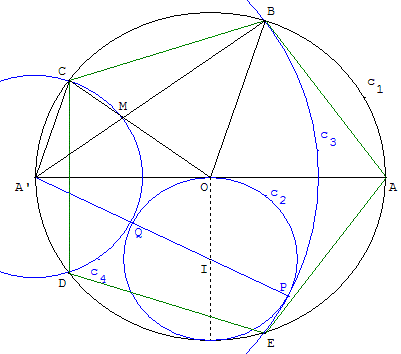 Pentagone - Méthode des cercles tangents