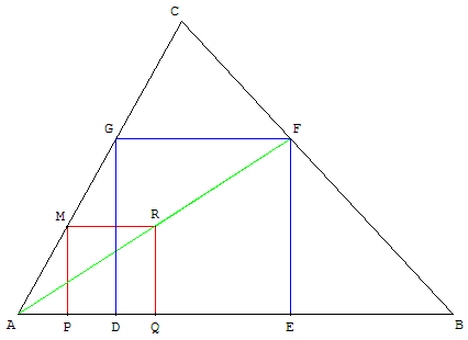 Inscrire un carré dans un triangle avec une homothétie