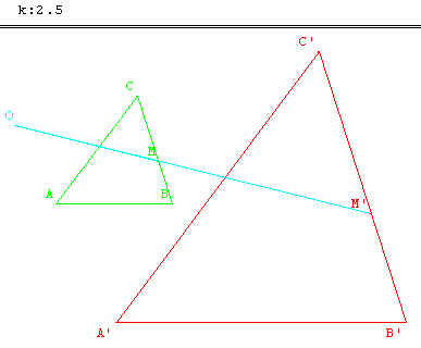 Transformé d'un triangle par homothétie