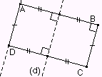 Construction d'un rectangle à partir d'un axe de symétrie