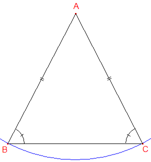 Triangle isocèle à partir d'un des côtés égaux
