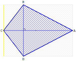 Cerf-volant inscrit dans un rectangle