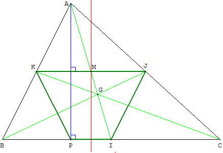 trapèze isocèle dans un triangle