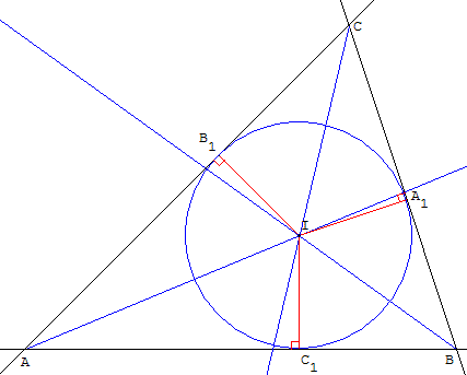Cercle tangent à trois droites