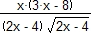 x(3x - 8)/((2x - 4) rac(2x - 4))