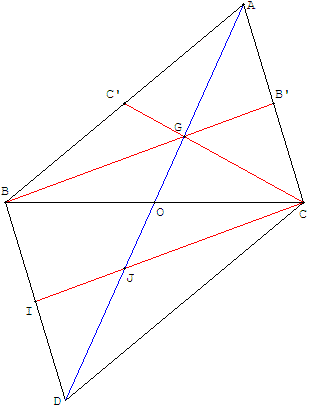 Partage en trois de la diagonale
