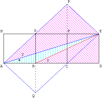 Les trois carrés - Triangles rectangles semblables