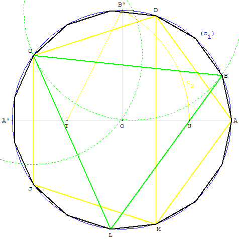 Polygone régulier à 15 côtés