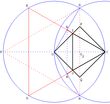 Abul Wafa - solution 3 triangles équilatéraux