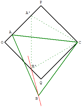 Recherche d'un triangle équilatéral inscrit dans un carré