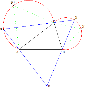 Triangle équilatéral circonscrit à un triangle