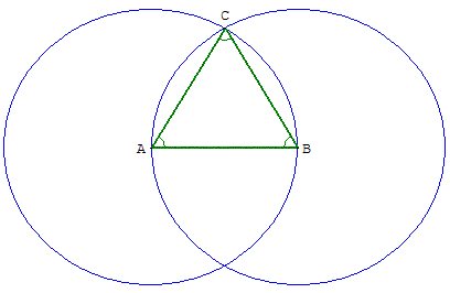 Triangle équilatéral - Construction d'Euclide