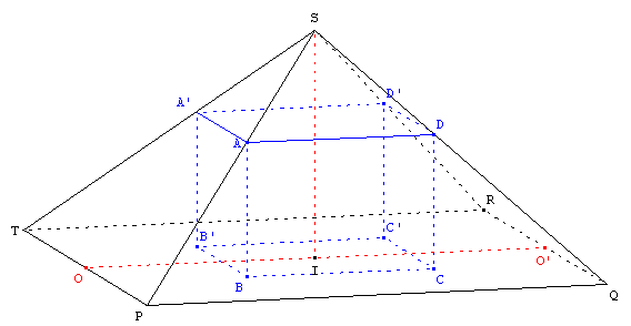 Parallélépipède dans une pyramide