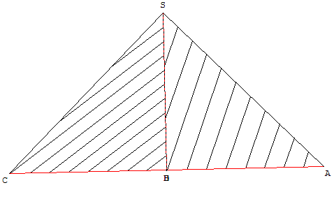 Pyramide équilatérale - plan diagonal