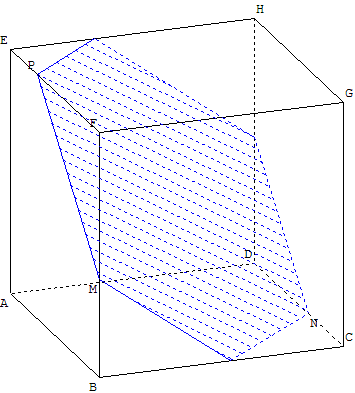 pentagone comme section de cube