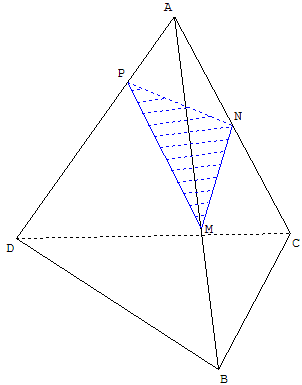 Sections d'un tétraèdre par un plan