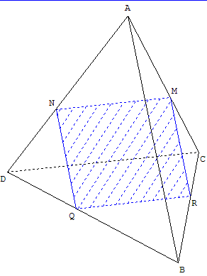 Plan parallèle à deux arêtes d'un tétraèdre