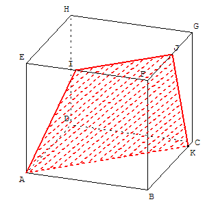 Section du cube: trapèze