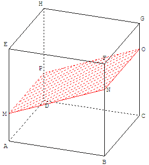 Section d'un cube par un plan parallèle à une arête