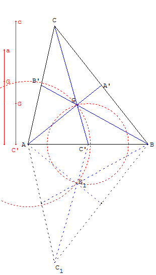 Triangle connaissant un côté et deux médianes