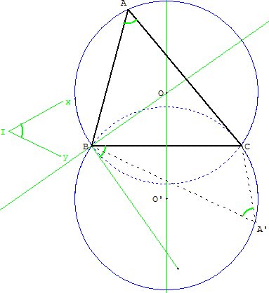 triangle connaissant un côté et l'angle opposé