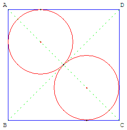 Deux cercles inscrits dans un carré