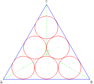 Six cercles inscrits dans un triangle équilatéral