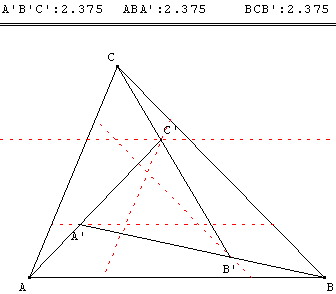 Partage d'un triangle en quatre - Solution